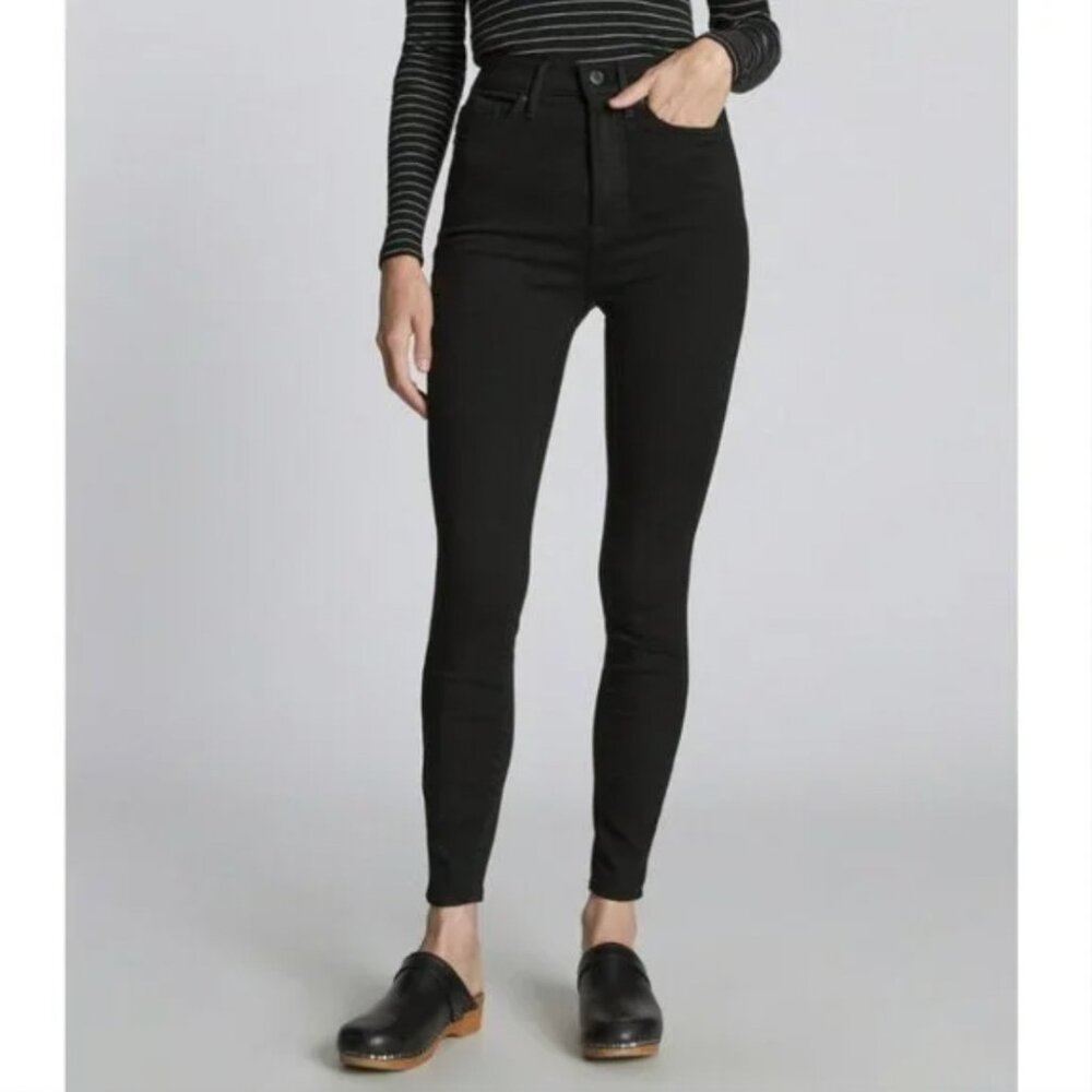 NWT Everlane The Way High Skinny Jean Womens 35 Crop Black